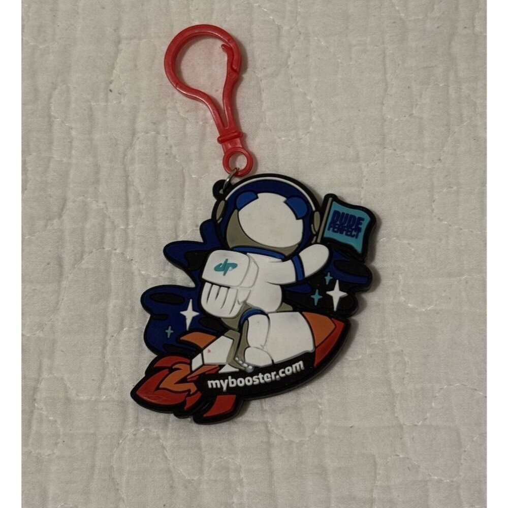 Panda Astronaut  Rocketship Dude Perfect KeyChain RARE Backpack Keys Accessory - Picture 2 of 4
